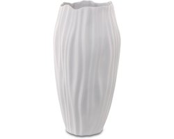 Goebel Vaas - Decoratieve Vaas - Woonkamer Decoratie - Golvend Patroon - 30 cm - Wit