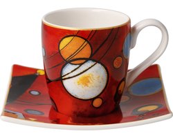 Goebel - Wassily Kandinsky | Kop en schotel Espresso Zwaar rood | Porselein - 10cm - 100ml
