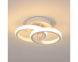 Goeco Plafondlamp - 25cm - Klein - LED - 22W - Met Dubbele Cirkel - Voor Woonkamer Slaapkamer Keuken Balkon