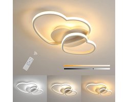 Goeco Plafondlamp - 50cm - Groot - Dimbare LED - 64W - 4800LM - Met Afstandsbediening/APP - 3000K~6500K - Creatieve Hartontwerp - Voor Woonkamer Slaapkamer Eetkamer