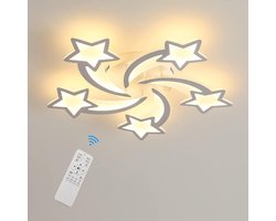 Goeco Plafondlamp - 65cm - Groot - Dimbare LED - 50W - 5 Koppige Stervormige Plafondlamp - Metalen Acryl Plafondlamp - Met Afstandsbediening - Voor Slaapkamer, Woonkamer, Kinderkamer