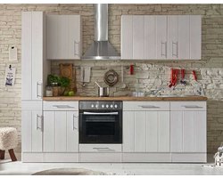 Goedkope keuken 250  cm - complete keuken met apparatuur Anton  - Wit/Wit - soft close - keramische kookplaat - vaatwasser - afzuigkap      - spoelbak