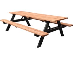 Goedkopepicknicktafels.nl | 240cm Lange Picknicktafel | Tuintafel 8 persoons | De Luxe 240cm Lang | Geïmpregneerd Grenen Hout!