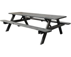 Goedkopepicknicktafels.nl | 240cm | Zwart | Lange Picknicktafel | Tuintafel 8 persoons | De Luxe 240cm Lang | Geïmpregneerd Grenen Hout!
