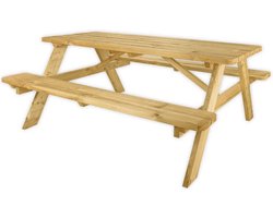 Goedkopepicknicktafels.nl | Picknicktafel Deluxe 180cm | Tuintafel 6 Persoons | Duurzaam Behandelde Tuin Tafel