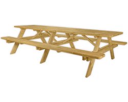 Goedkopepicknicktafels.nl | Picknicktafel Deluxe 300cm | XXL Tuintafel 12 Persoons | Duurzaam Behandelde Tuin Tafel