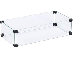 GoFire glasombouw rechthoek 61 x 33 cm | Voor inbouwbrander rechthoek 56 x 28 - Zwart gecoat