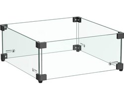 GoFire Glasombouw vierkant 42,5 x 42,5 cm | voor inbouwbrander 40 x 40 cm - Zwart gecoat