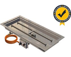 GoFire Inbouwbrander rechthoek - 79 x 36cm
