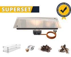 Gofire SUPERSET inbouwbrander rechthoek 79 x 36 | Flexibel bedieningspaneel