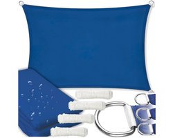 GoGarden - Schaduwdoek - 4x3m - Waterdicht - UV-bescherming - Donkerblauw