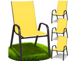 GoGarden - Tuinstoel - Metaal - Geel - 4 Stuks