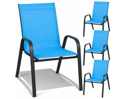 GoGarden - Tuinstoel Set - Metalen Frame - Turkse Kleur - Modern Design - 4 Stuks