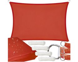GoGarden - Zonnescherm Schaduwdoek - Rood - 4x3 m - UV- en Waterbescherming