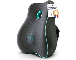 GoGoods® Rugkussen - Lendekussen Ergonomisch - Rugsteun Onderrug - Auto - Bed - Bank - Bureaustoel