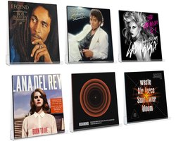Gohh LP Houder aan de Muur - 6 Stuks - LP Rek - Vinyl Houder - Transparant - Inclusief Bevestigingsmateriaal