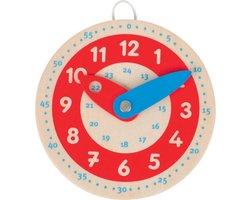 Goki Clock, leer klok, 10 cm, makkelijk voor kinderhand