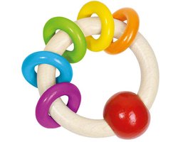 Goki Houten Grijpring met 5 Regenboog Ringen