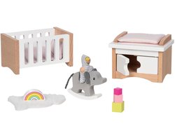 Goki Houten Poppenmeubels Babykamer, 12dlg.