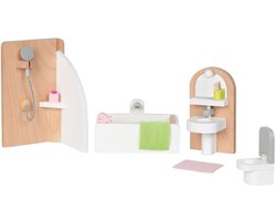 Goki Houten Poppenmeubels Badkamer, 10dlg.