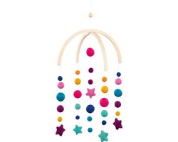 Goki mobiel - houten baby mobiel Sterrendans multicolor.