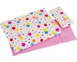 Goki Poppen Beddengoed Sterren Dekbed + Kussen