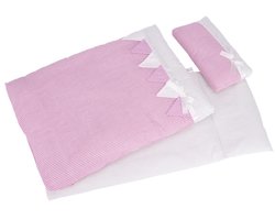 Goki Poppen Beddengoed Strepen Roze