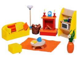 Goki Poppenhuis Meubeltjes Woonkamer, 24dlg.
