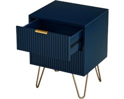 Golaro Moderne Nachtkastje met 2 Lades - Opbergkast voor Slaapkamer of Woonkamer - Desing Nachtkast - Blauw - 40x35x50 cm
