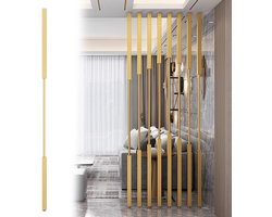 Gold Room Divider Screen Partitie Staande Pole voor Badkamer Woonkamer Entree Geen Boor Nodig Vrijstaande Paneel Bar 150cm/59in/1,5 m Hoogte