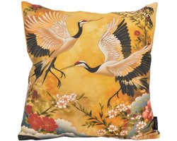 Golden Cranes Kussenhoes | 45x45 cm | Katoen/Linnen