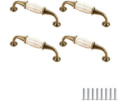 Golden crown - Antieke keramische handgrepen - Meubel handgrepen - Elegant design - Stijlvol - Kastdeur knoppen - Geschikt voor kledingkasten - 4 stuks