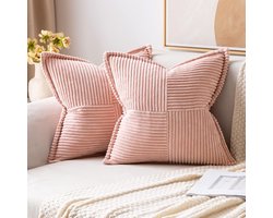 Golden crown - Corduroy Kussenslopen - Zacht en Duurzaam - Roze - Decoratieve Kussens - Geschikt voor Woonkamers en Slaapkamers