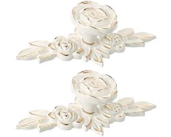 Golden crown - Euro Rose Kabinet Knoppen - Vintage Zinklegering - Handgrepen voor Dressoir - Ivoor Witte Lade Handvat - 2 stuks - Geschikt voor Garderob...