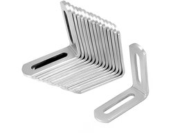 Golden crown - Hoekverbinder - 16-delige set - 50x50 mm - Dikte 3 mm - Perfect voor meubels en PC-kasten - Duurzaam en roestvrij