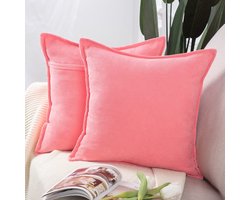 Golden crown - Korte Kussenslopen - Zacht Chenille - Roze - Decoratief Kussenhoes - Ideaal voor Woonkamer en Slaapkamer