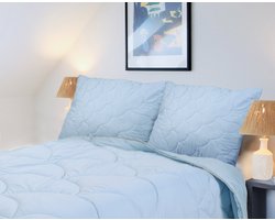 Golden Dreams 2-in-1 Dekbed - 140 x 200 cm - Blauw- Dekbed zonder overtrek - Anti Allergie & Ademend - All Year Dekbed - Zomerdekbed & Winterdekbed