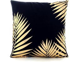 Golden Palm Kussenhoes | Katoen/Polyester | 45 x 45 cm | Zwart-Goud