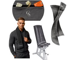 GoldStandard - Sporthanddoek - Handdoek - Fitness handdoek - Multi handdoek - Microvezel handdoek - Met Rits en Opbergvak - Donker Grijs