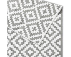 Goliving Buitenkleed Summer Diamond XXL – Tuintapijt – Buitentapijt – Vloerkleed – Tuinkleed – Omkeerbaar – Incl. Draagtas – 183 x 290 cm – Grijs/Wit