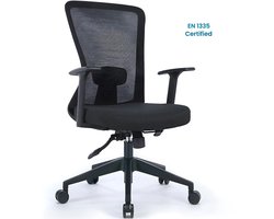 Goliving Ergonomisch Bureaustoel - Kantoorstoel - Office Chair - Verstelbaar - Op Wieltjes - Voor Volwassenen - EN-1335 - Zwart