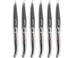 Goliving Steakmessen - Vleesmes - Vaatwasserbestendig - 6-delige Steakmessenset - RVS - Messenset - Kartelmes - Zilver