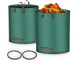 Goliving Tuinafvalzak - Set van 2 - 2x 280 liter - Tuinafvalzakken opvouwbaar - Tuinzak - Tuinafvalemmer - Groen