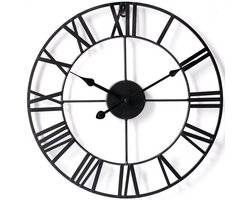 Goliving Wandklok Industrieel - Stil uurwerk - Moderne wandklok - Metaal - Ø 60 cm - Zwart