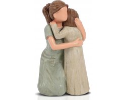 Goloxou Moeder en Dochter Beeldje - Willow Stijl Hars Sculptuur