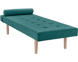 Gomez| Dagbed 200 x 80 cm in wol, turquoise look