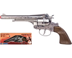 Gonher Speelgoed Revolver Cowboy 12 Schots Staal Zilver