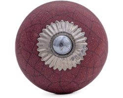 Good in Style - Porseleinen knop 40mm donkerroze craquelé