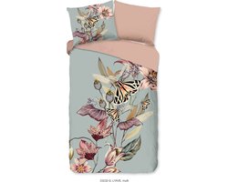 Good Morning dekbedovertrek bloemen en vlinders - 1 persoons 140x200/220 cm - Multi - 100% Katoen renforc�