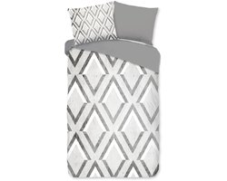 Good Morning Dekbedovertrek "grafische print" - Blauw - (140x200/220 cm) - Katoen